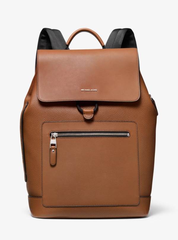 Damske Batohy Michael Kors Hudson Pebbled Leather Hnede - Kabelky Michael Kors Sleva | QNRXV-0427